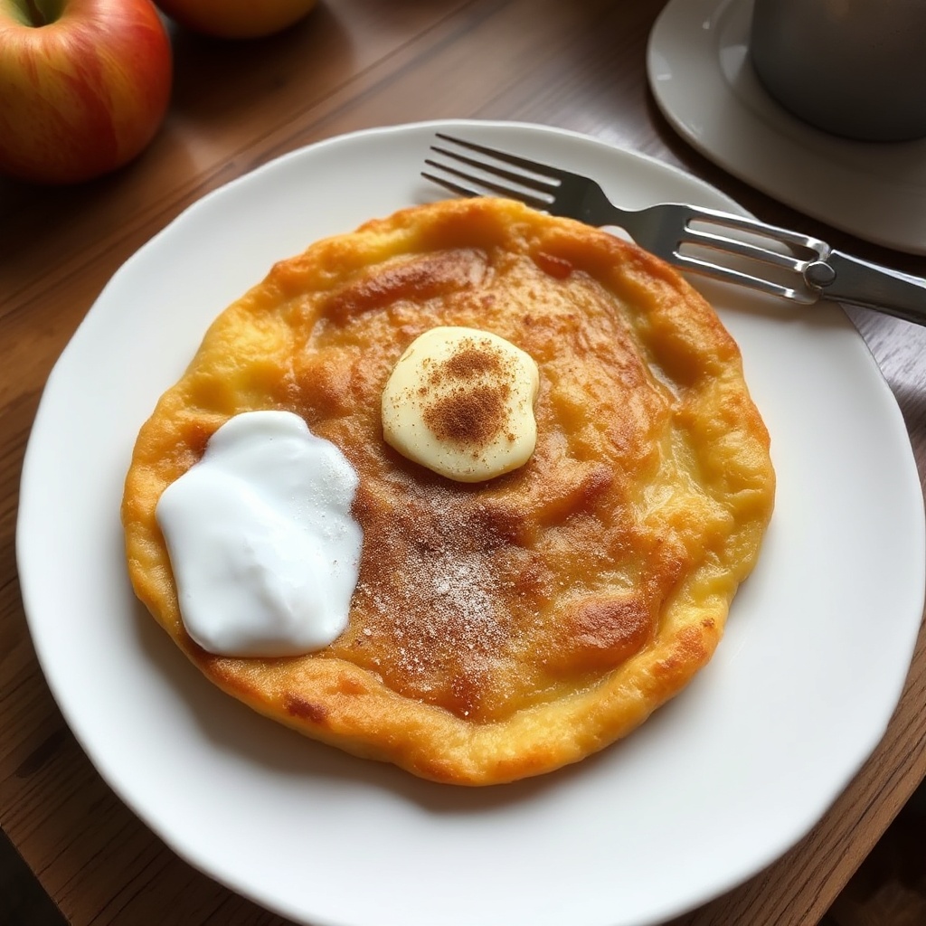 Goldene Apfel Dutch Baby Pfannkuchen