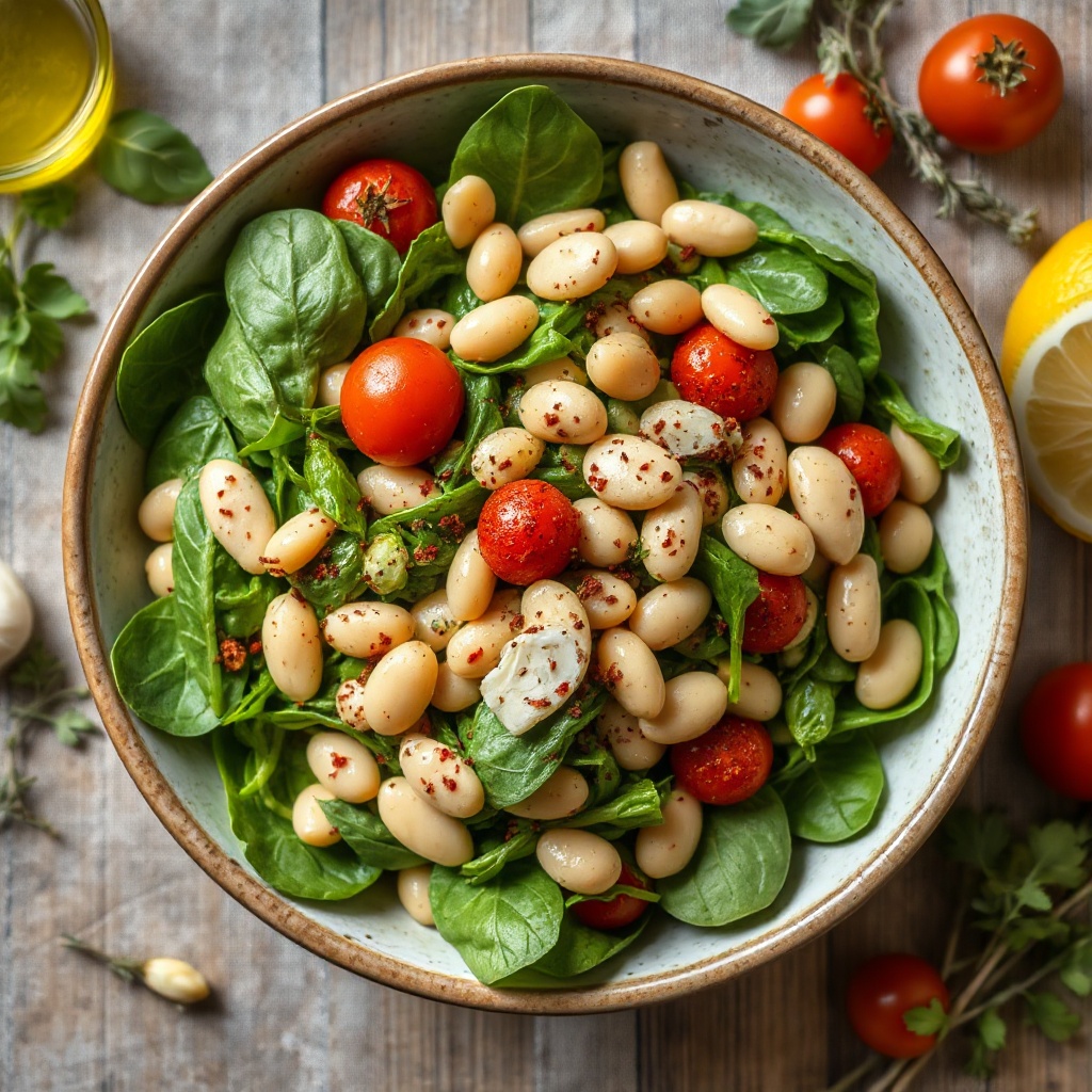 Spring Greens with Garlic and Cannellini Beans
