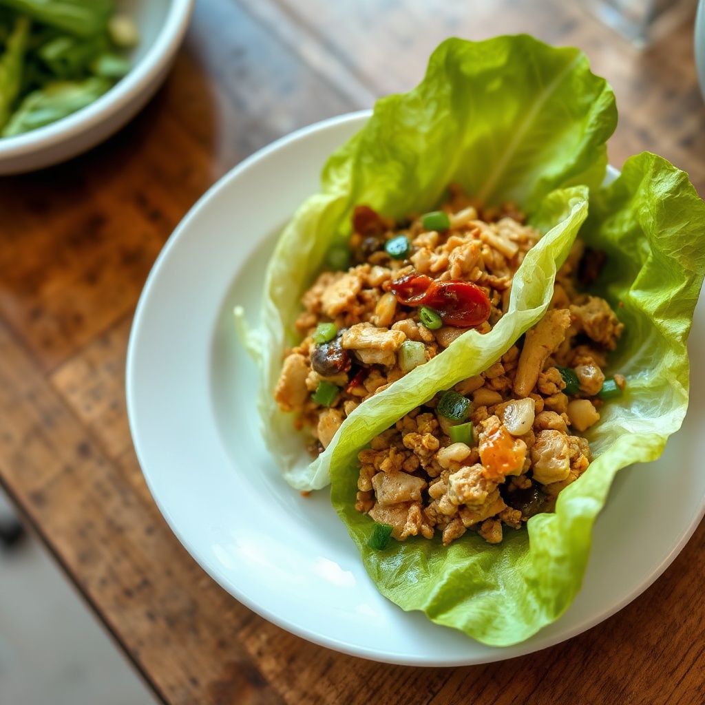 Herzhafte Hähnchen-Lettuce-Wraps
