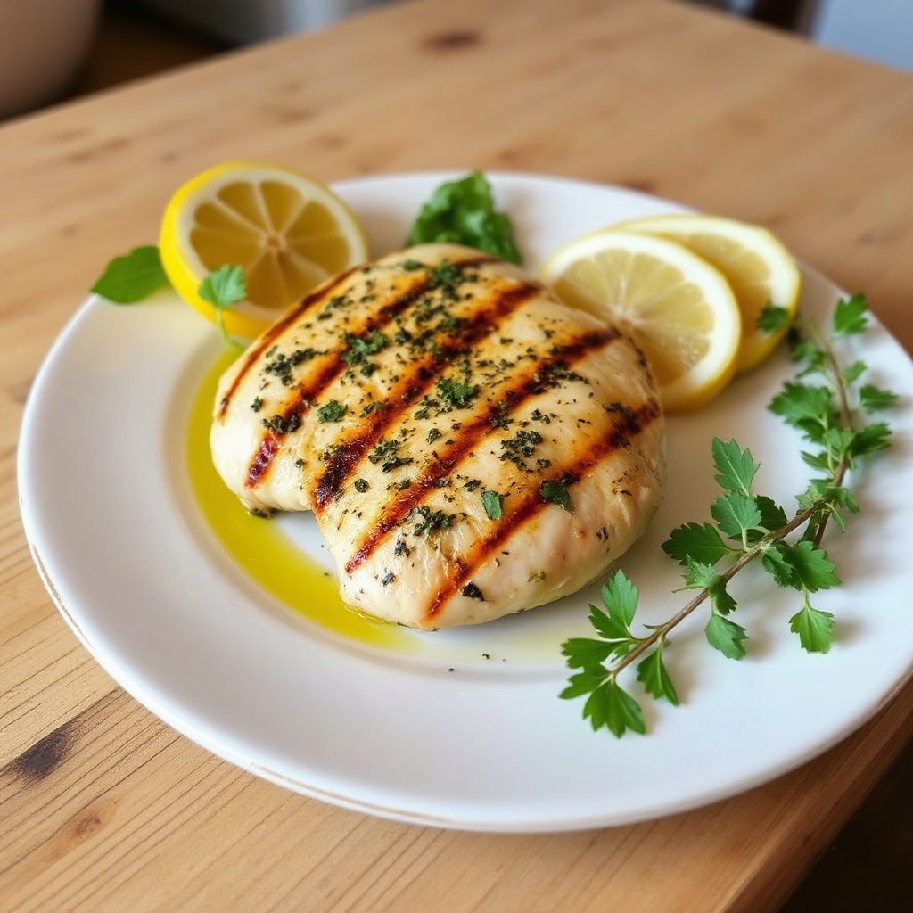 Kräuter-infused Zitronen-gegrilltes Hähnchen