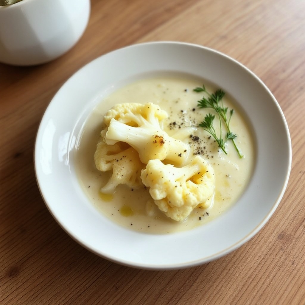 Creamy Roasted Cauliflower and Herb Soup