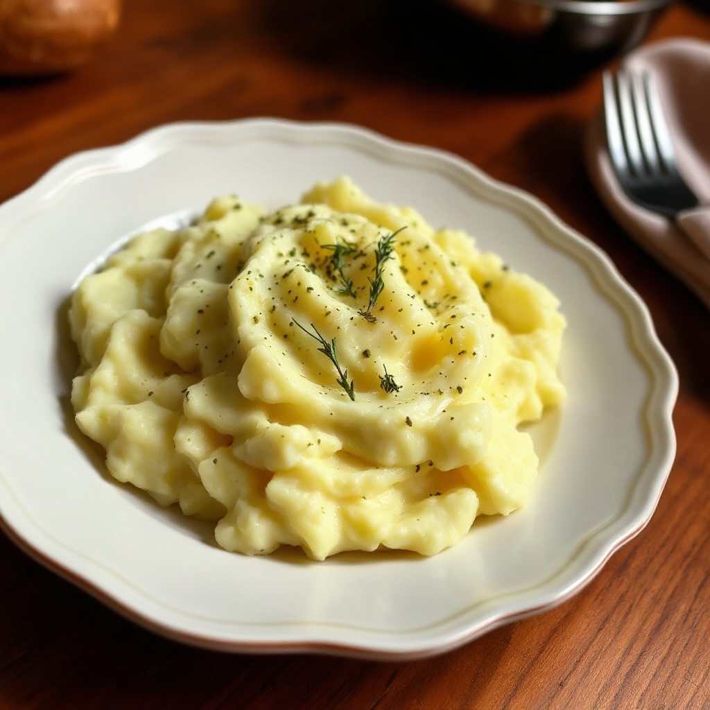 Cremige Knoblauch- und Kräuter-Kartoffelpüree