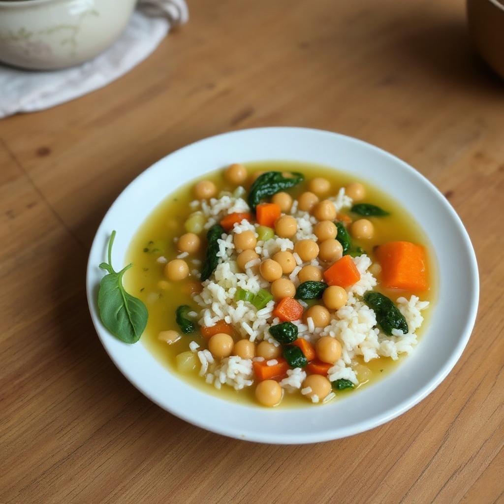 Zuppa di Ceci e Riso al Limone
