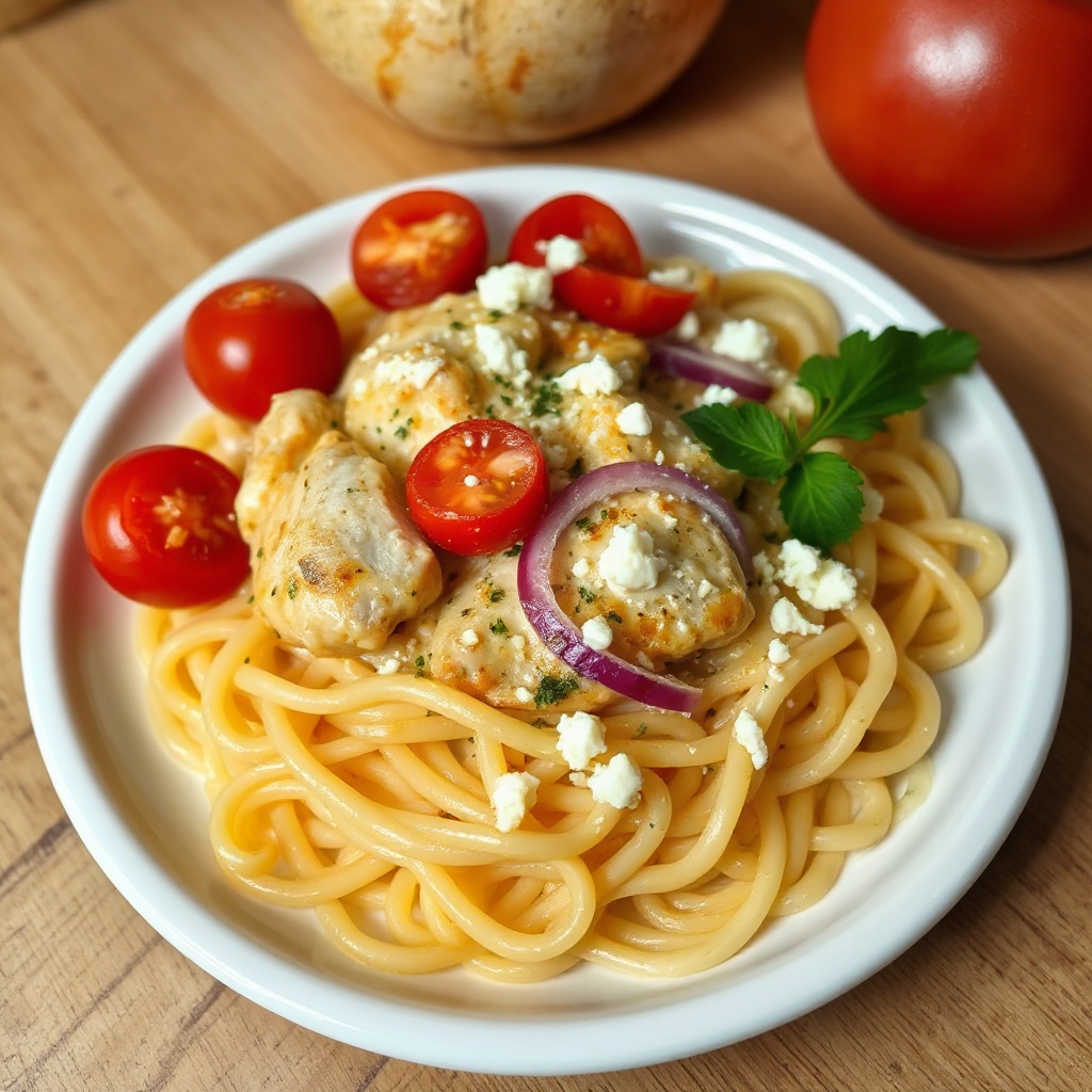 Cremige Knoblauch-Hühnchen-Pasta-Delikatesse