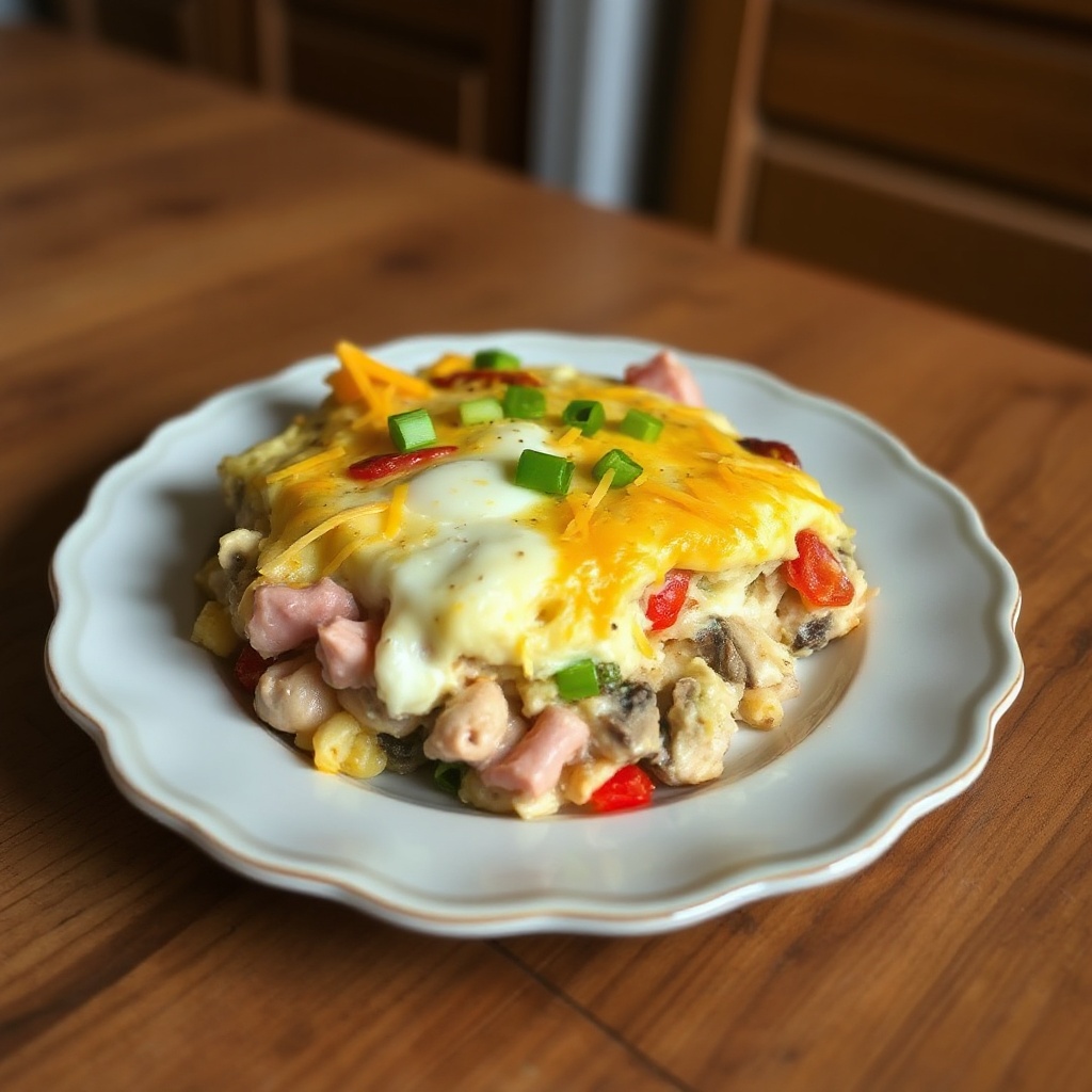 Savory Ham and Veggie Breakfast Bake