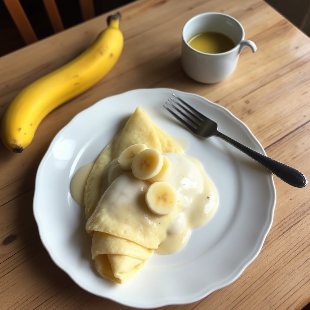 Cremige Bananen-Crêpe-Delikatesse