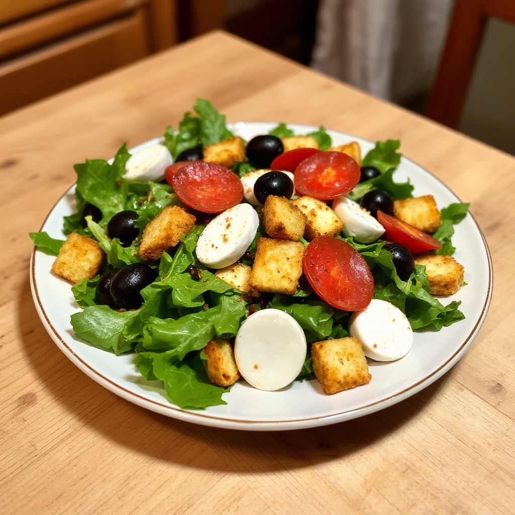 Italian-Inspired Salad with Crispy Croutons