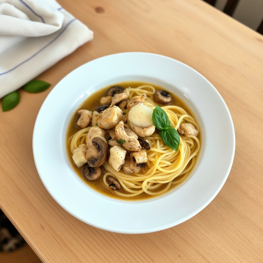 Savory Chicken and Mushroom Pasta Soup