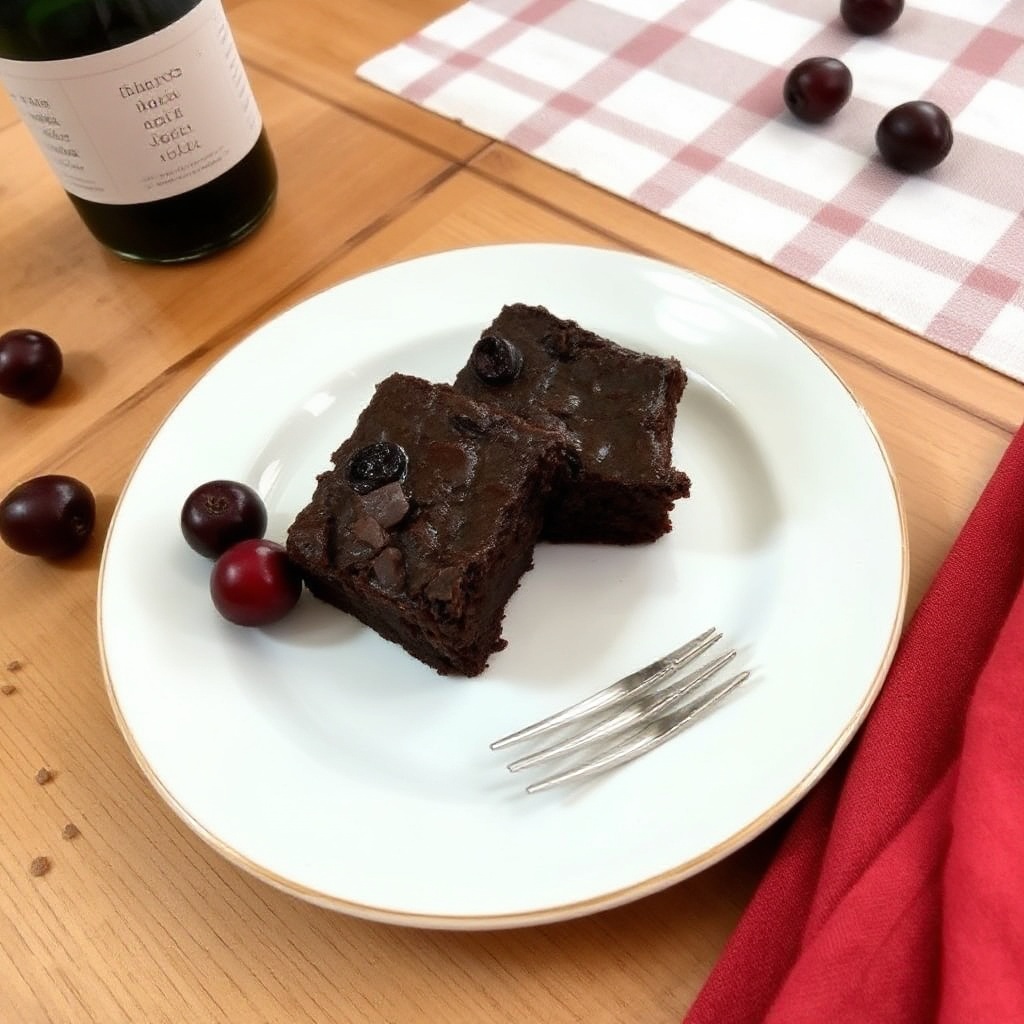Brownies Decadenti al Cioccolato e Ciliegie con Vino
