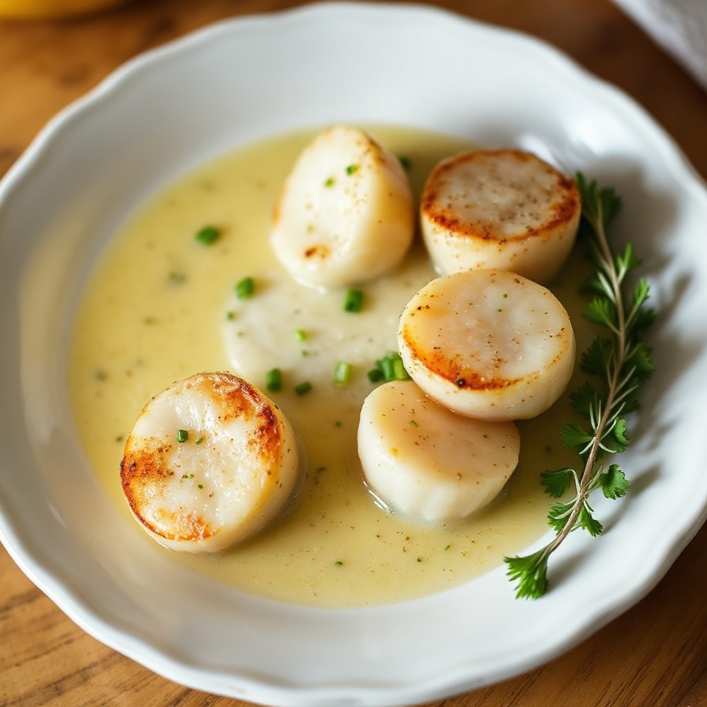 Pan-Seared Scallops with Lemon Herb Butter Sauce