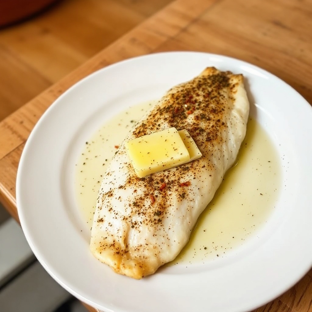 Gewürzter gebackener Tilapia mit Zitronenbutter