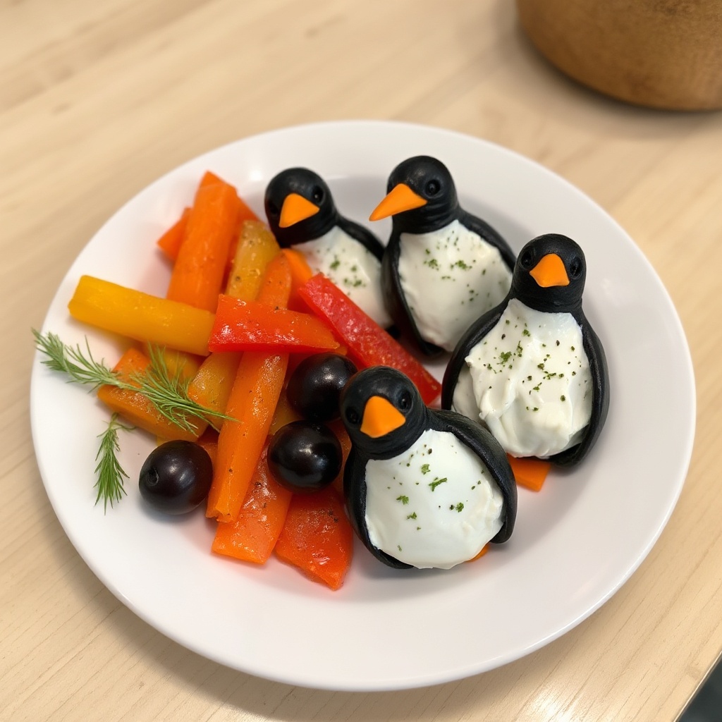 Pinguini di Olive Festivi con Formaggio Crema Aromatizzato