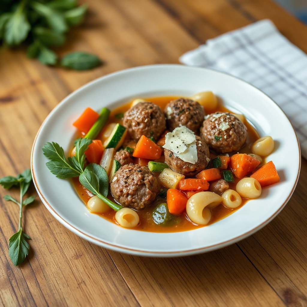 Hearty Mini Meatball Vegetable Soup