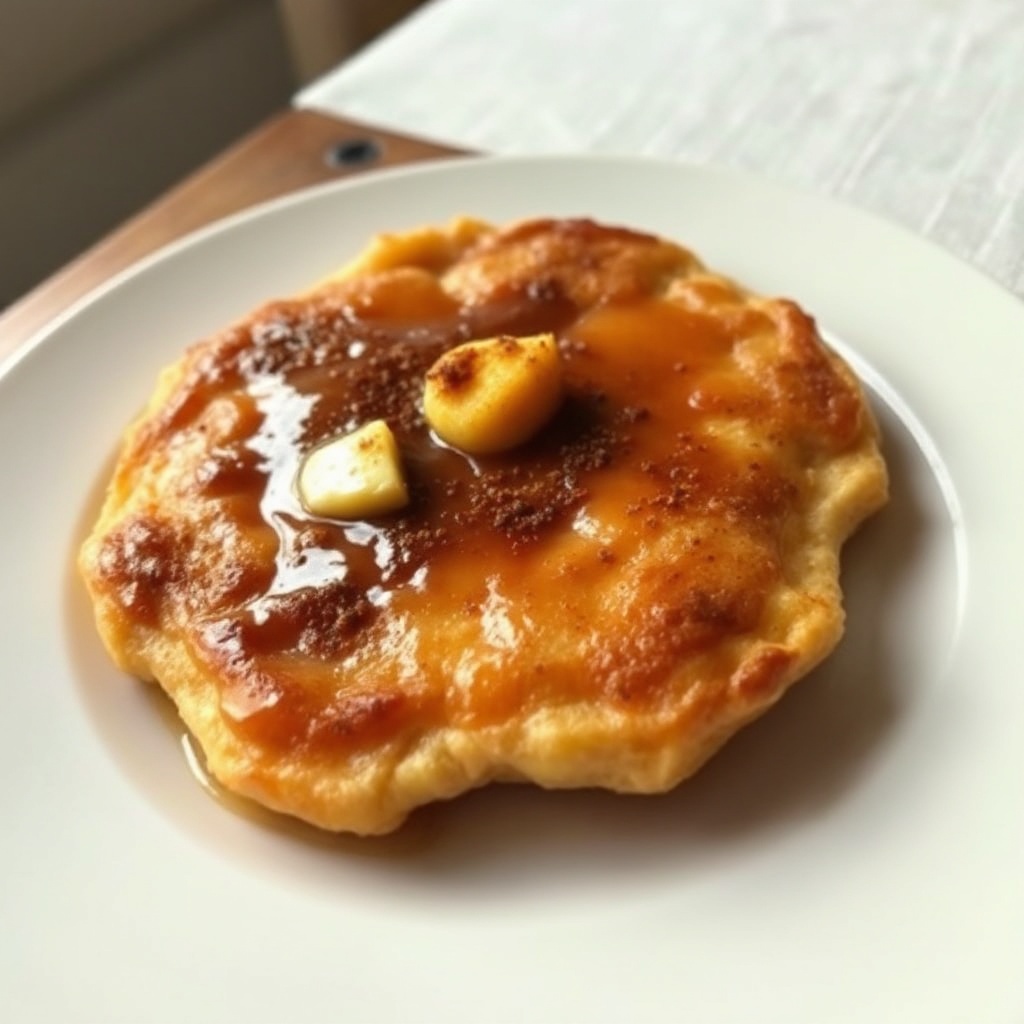 Karamellisierter Apfel-Zimt-Pfannkuchen aus der Pfanne