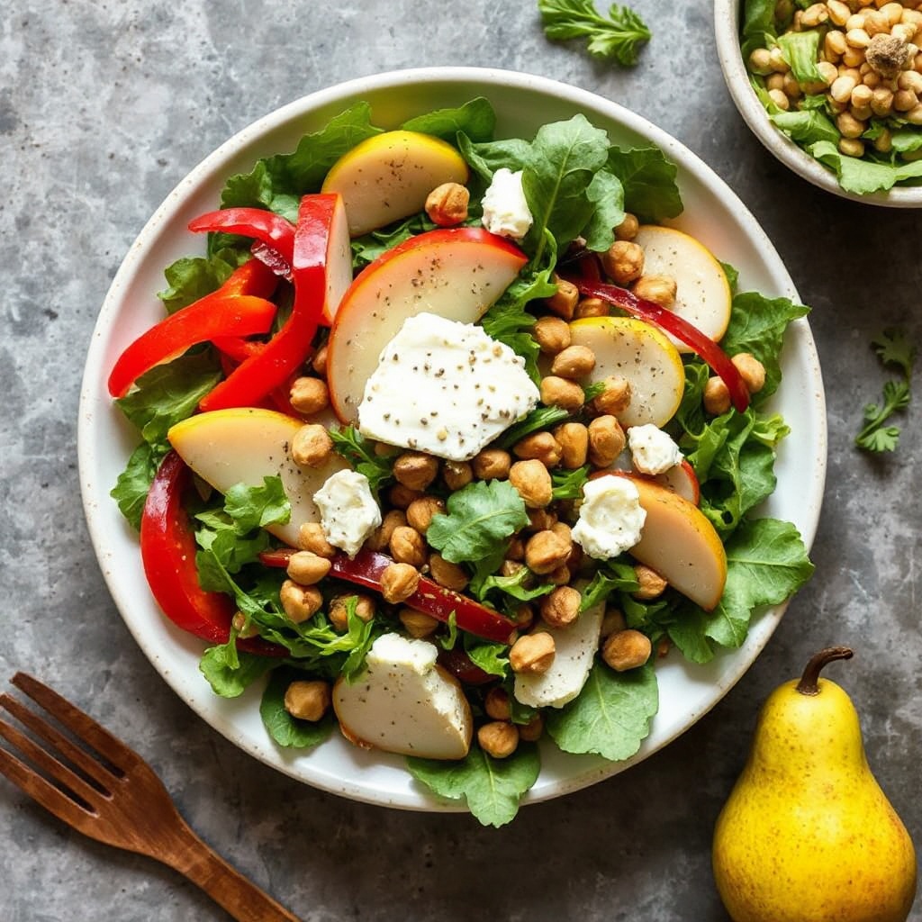 Chicory, Pear, Hazelnut and Goat's Cheese Salad