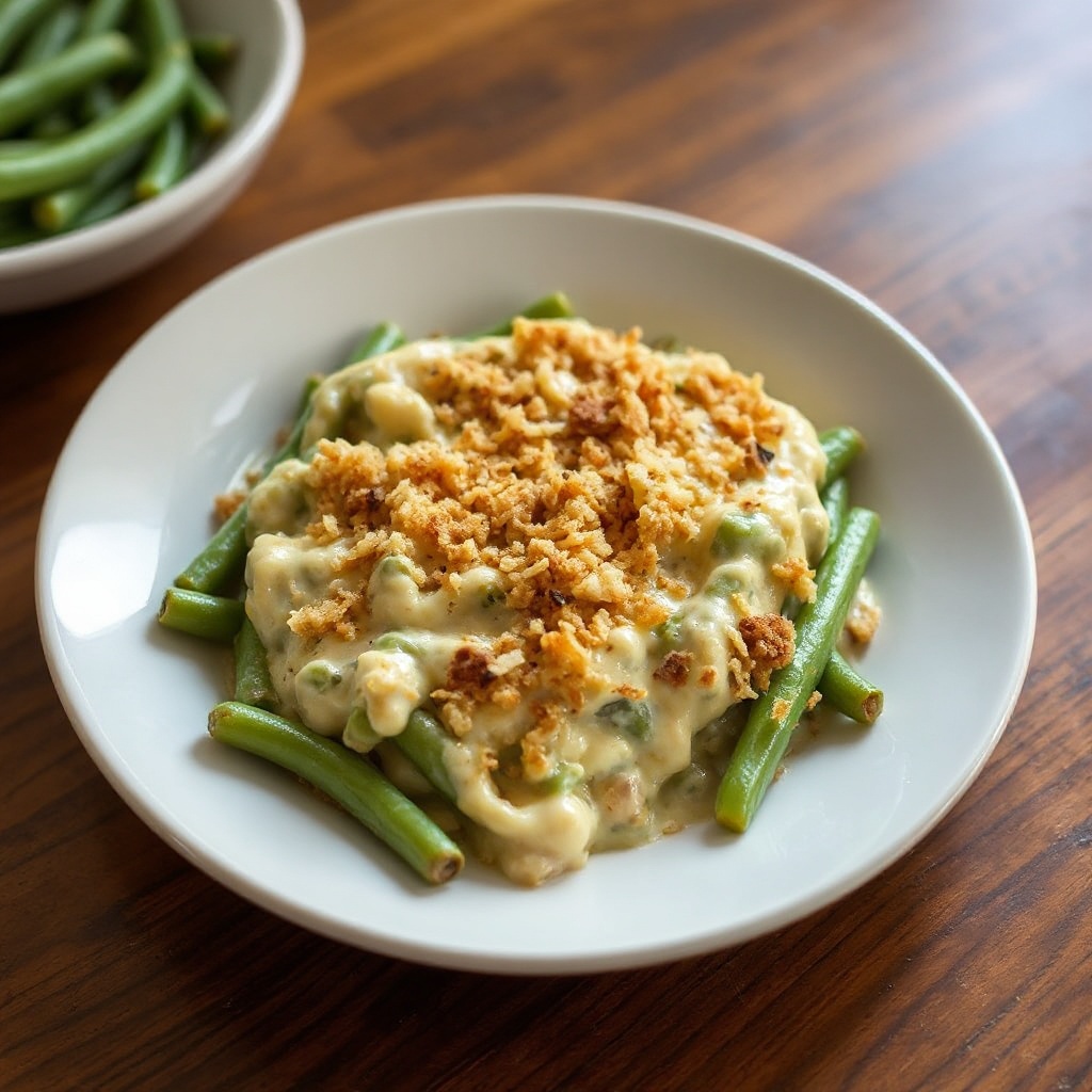 Creamy Green Bean Casserole with Crispy Topping