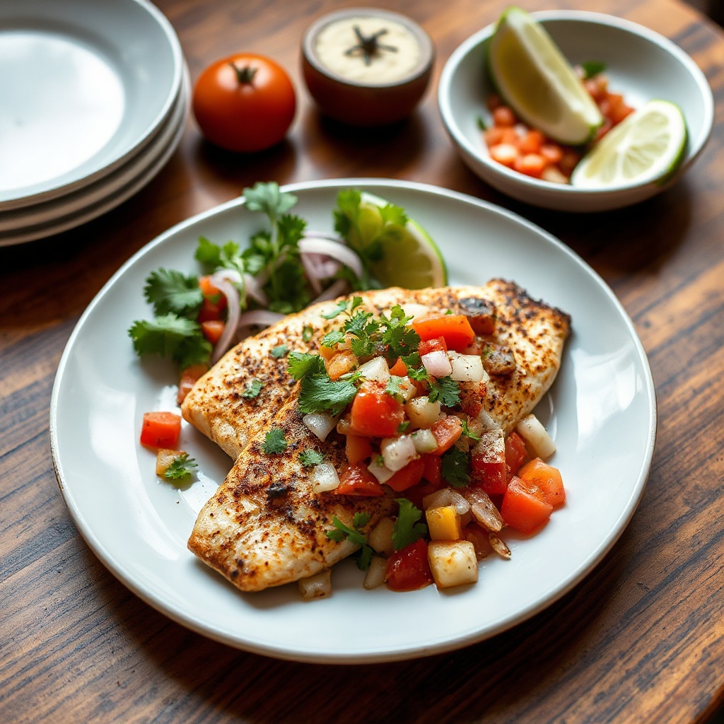 Gewürzter Gegrillter Wels mit Zesty Salsa