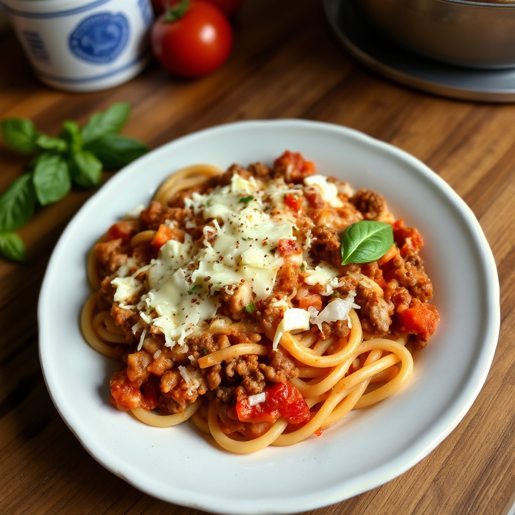 Pasta di Manzo e Formaggio in Unica Padella