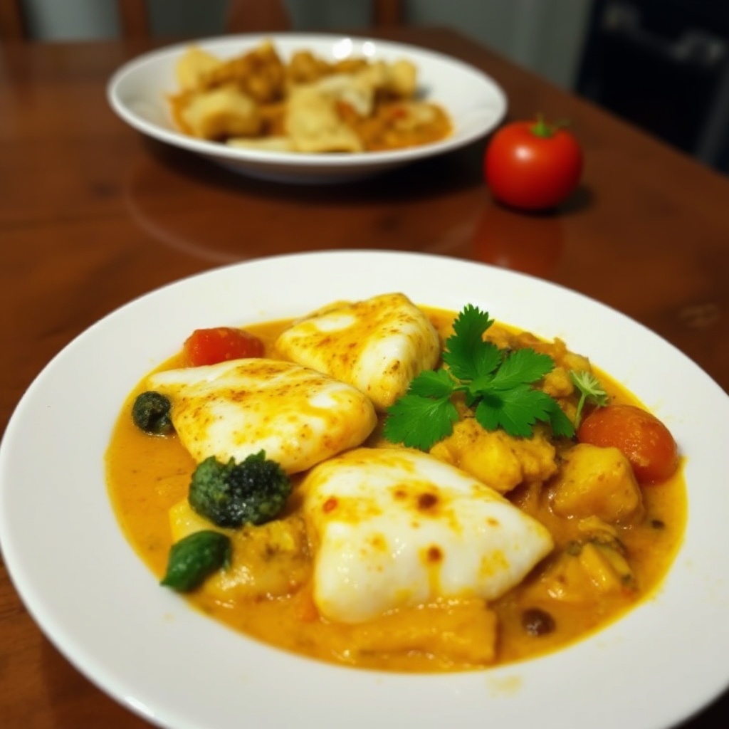 Gewürzter Kokosnuss-Fisch-Curry