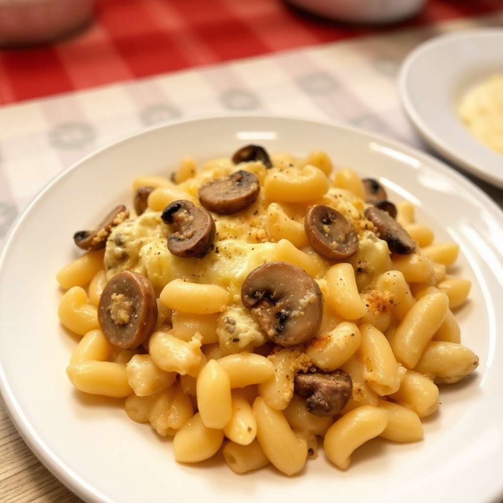 Pasta al Forno con Funghi e Formaggio