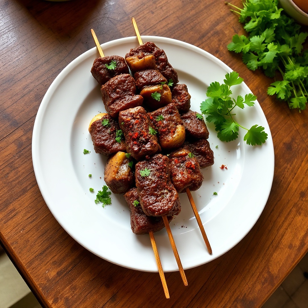 Gewürzte marokkanische Rinder-Spieße