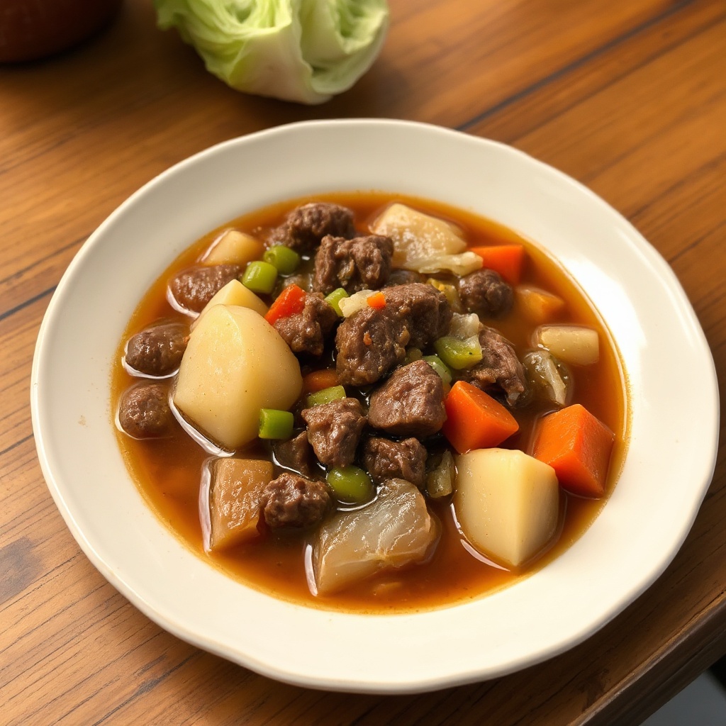Herzhafter Hausgemachter Rindfleisch- und Gemüsesuppe