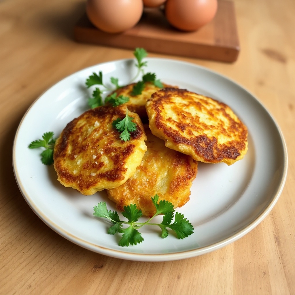 Knusprige goldene Kartoffelpuffer