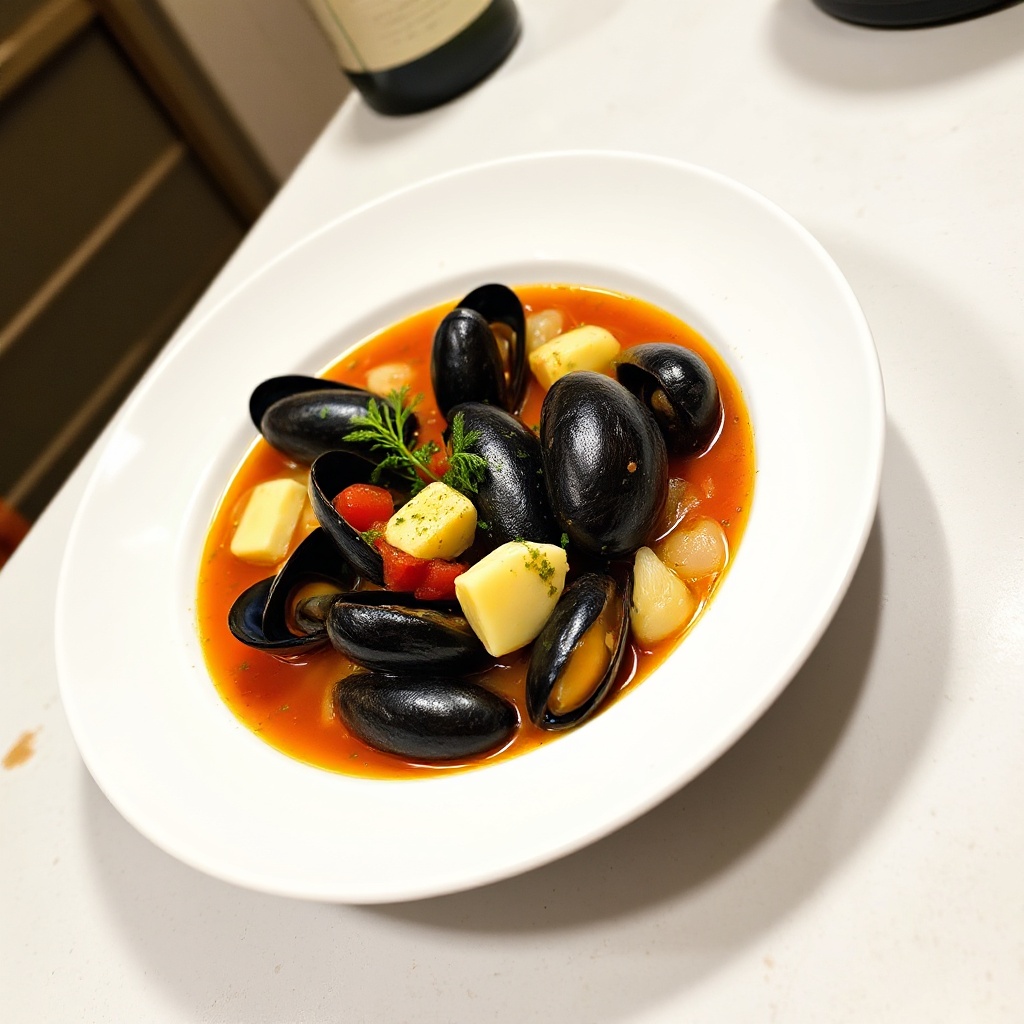 Mediterrane Muscheln in Tomaten-Kräuter-Brühe