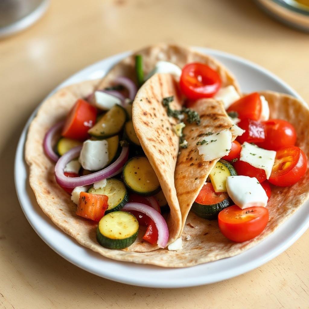 Grilled Veggie and Cheese Tortilla Wraps