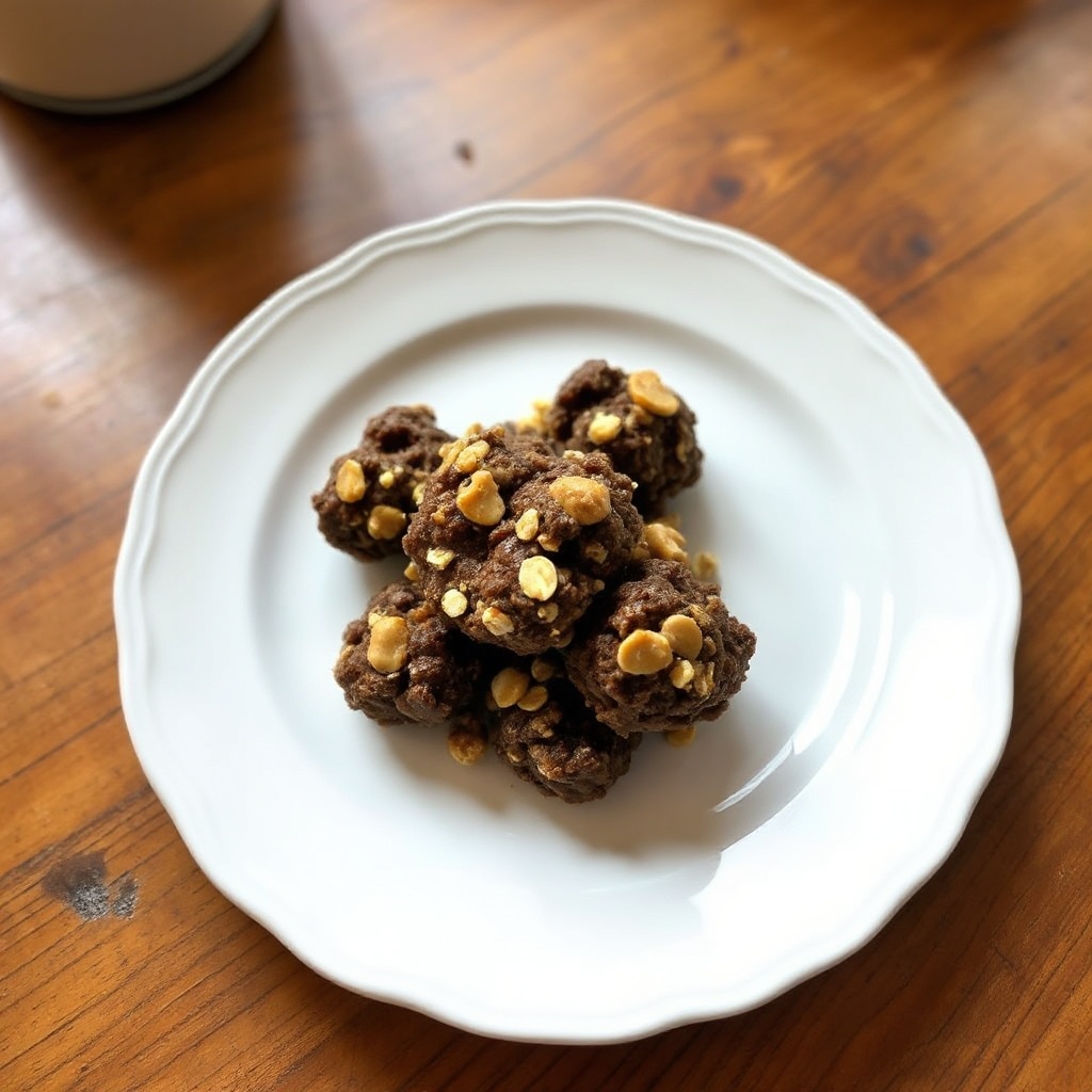 Kauzige No-Bake Schokoladen-Erdnussbutter-Hafercluster