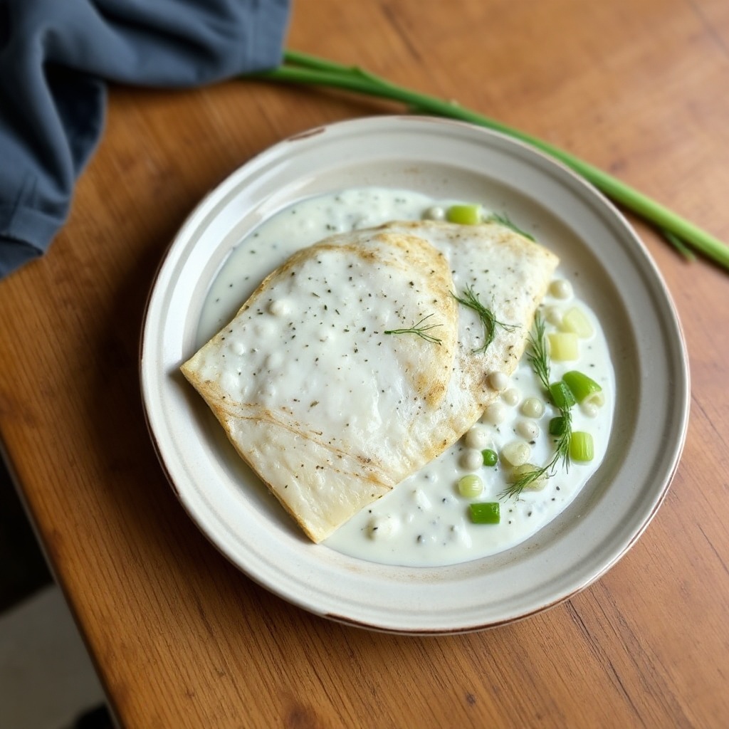 Tilapia Scottata con Salsa Cremosa di Porri