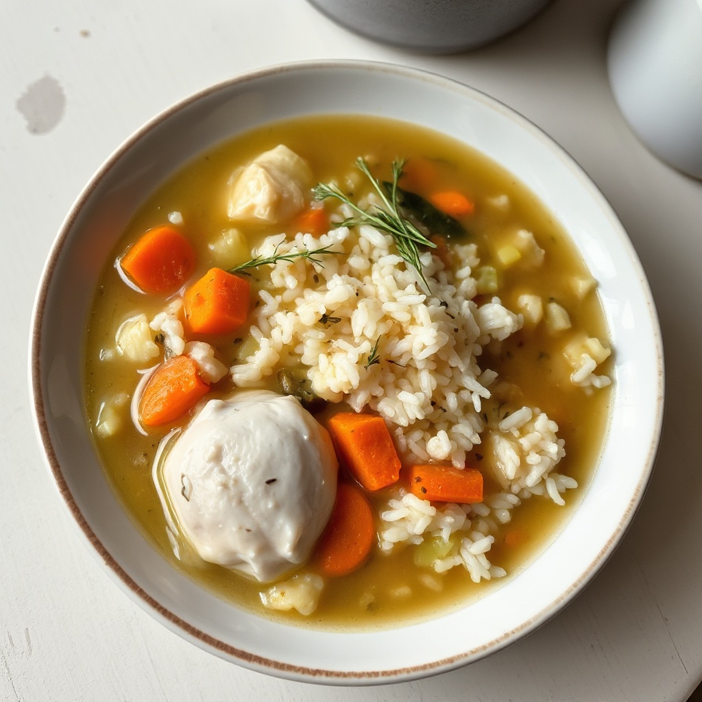 Zuppa di Pollo e Riso Aromatico
