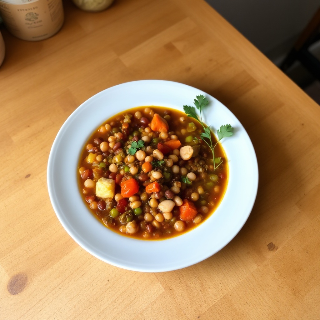 Gewürzte marokkanische Linsen- und Bohnensuppe