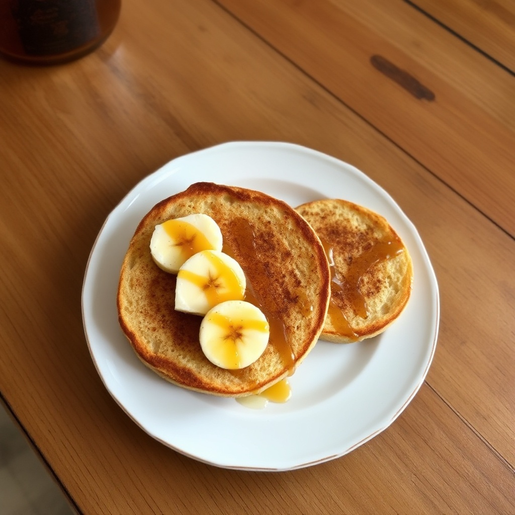 Toasted Muffins with Banana and Spiced Honey Drizzle