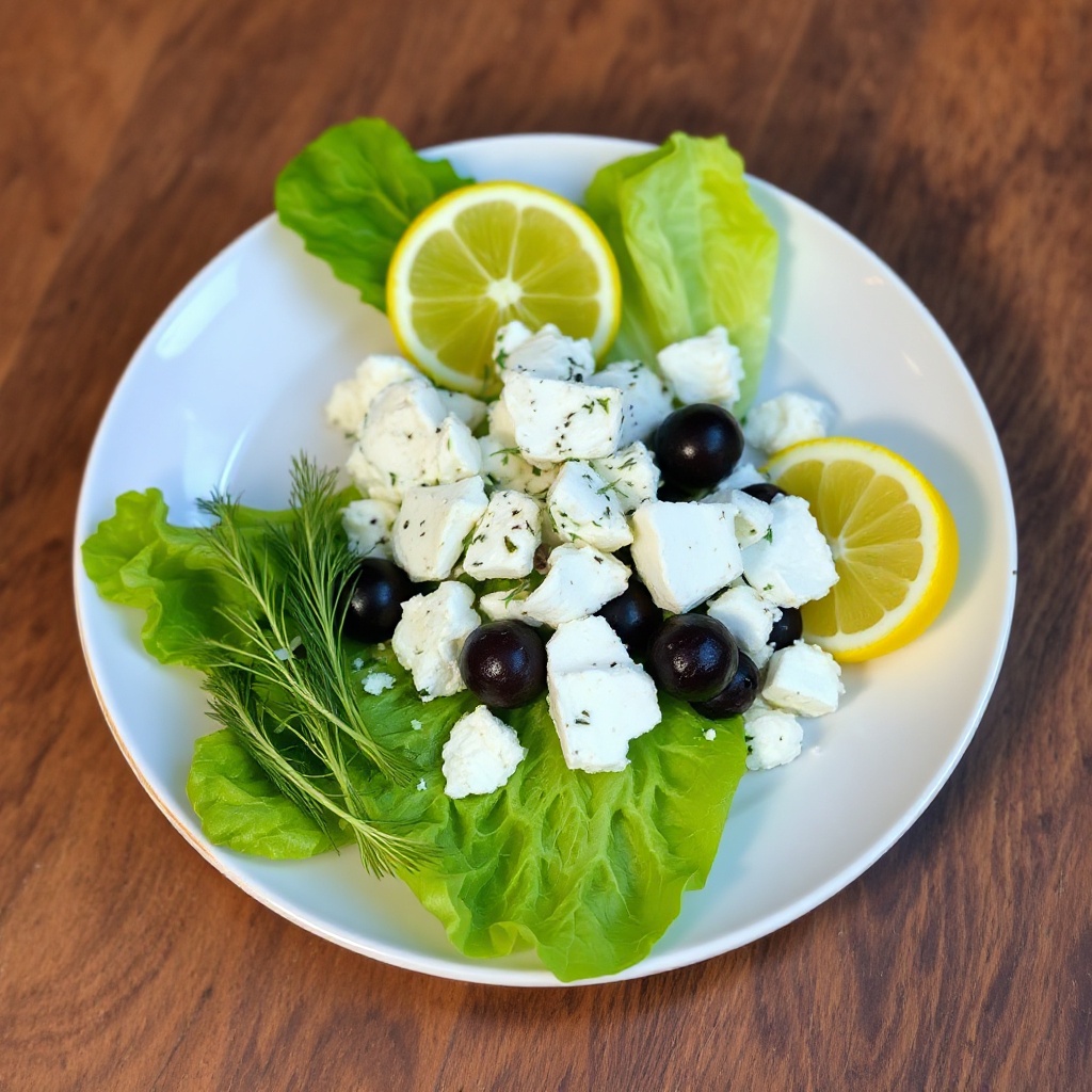 Mediterraneischer Römersalat mit Zitrone und Feta