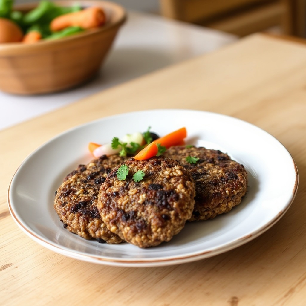 Herzhafte schwarze Bohnen Gemüse-Patties