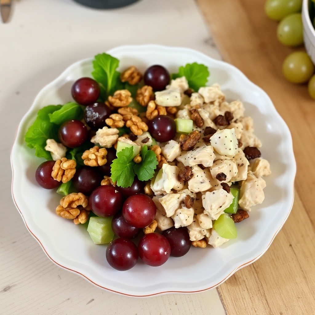 Insalata di Pollo Salata con Uva e Noci