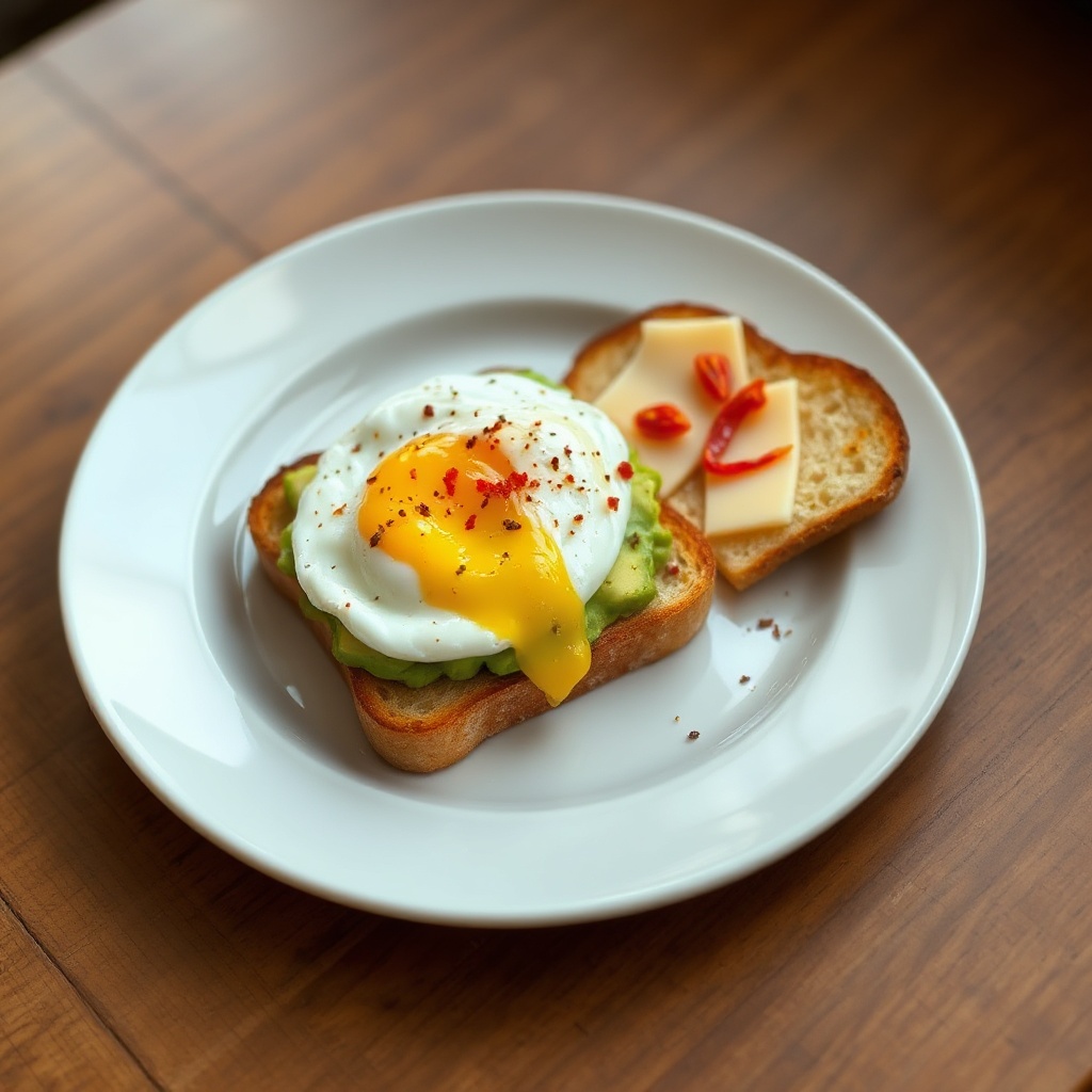 Toast di Avocado con Uova in Camicia e Formaggio
