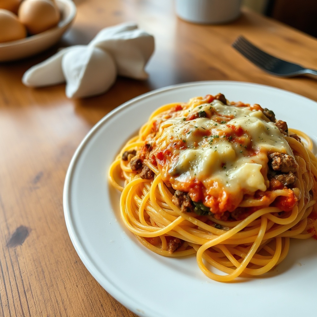 Delizioso Spaghetti al Forno con Formaggio