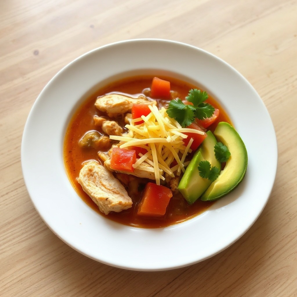 Würzige Hühner-Tortilla-Suppe