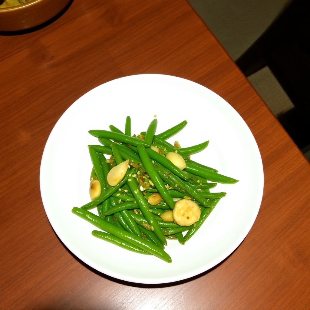 Knoblauch-Ingwer-Grüne-Bohnen-Pfanne