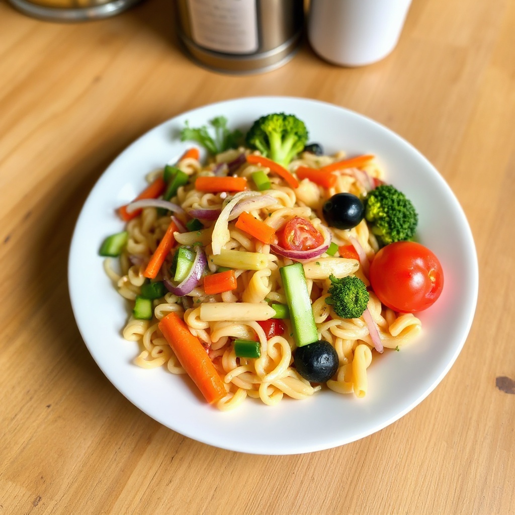 Lebendiger Gemüse-Pasta-Salat