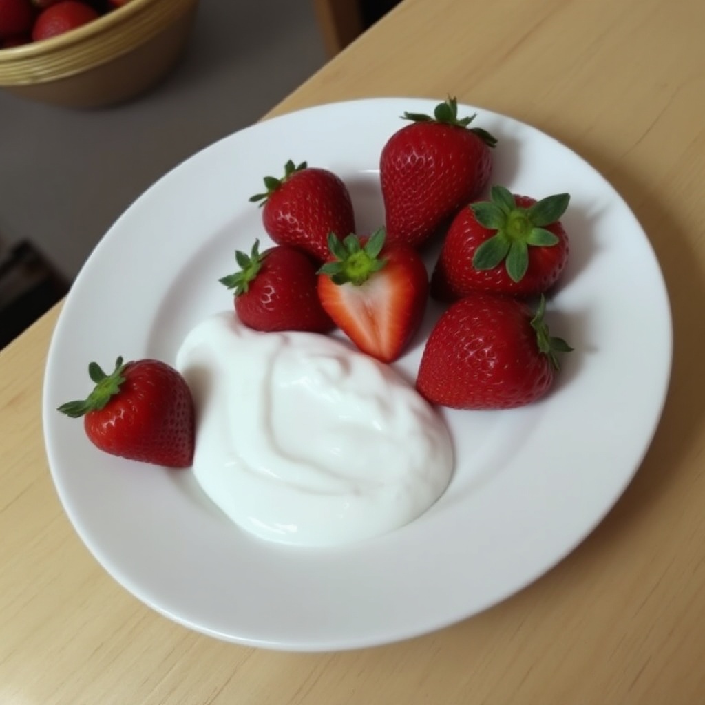 Erdbeeren mit süßem Sahne-Dip
