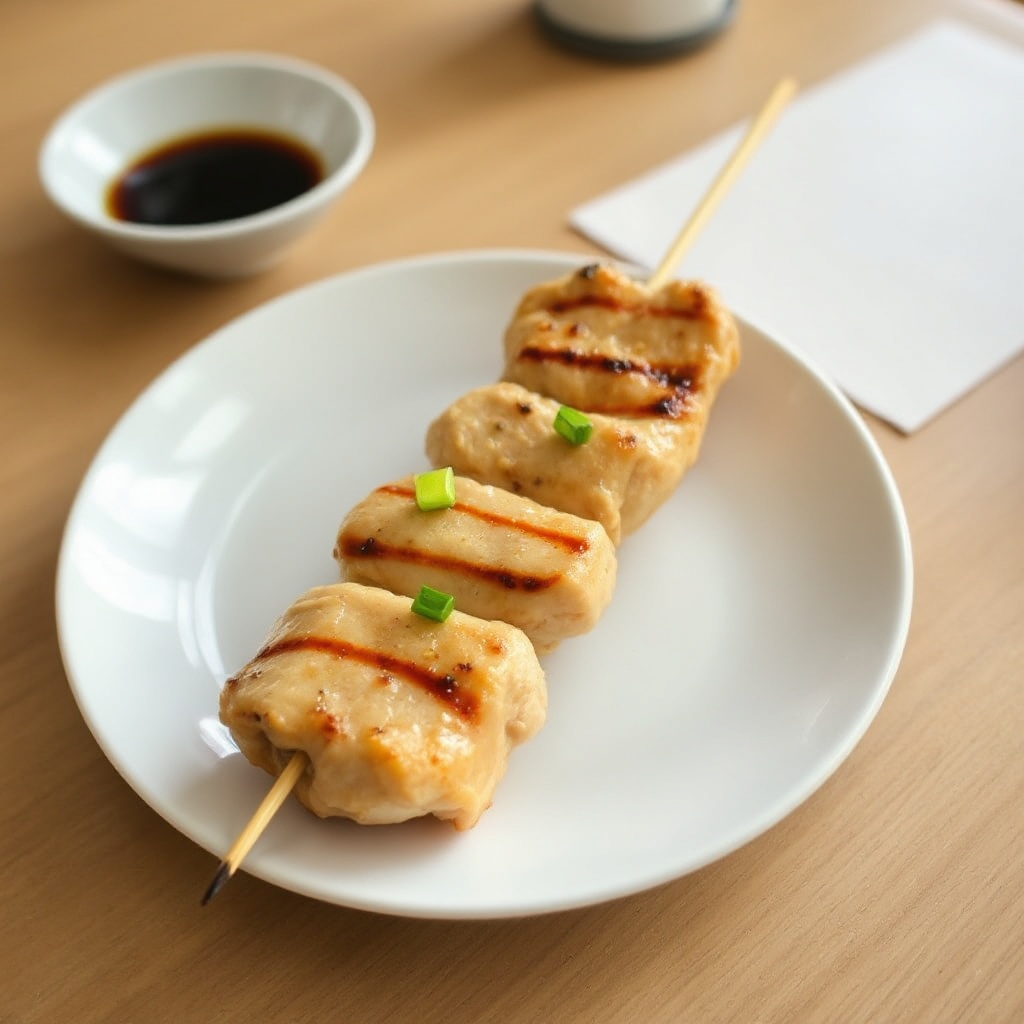 Japanisch inspirierte gegrillte Hähnchenspieße