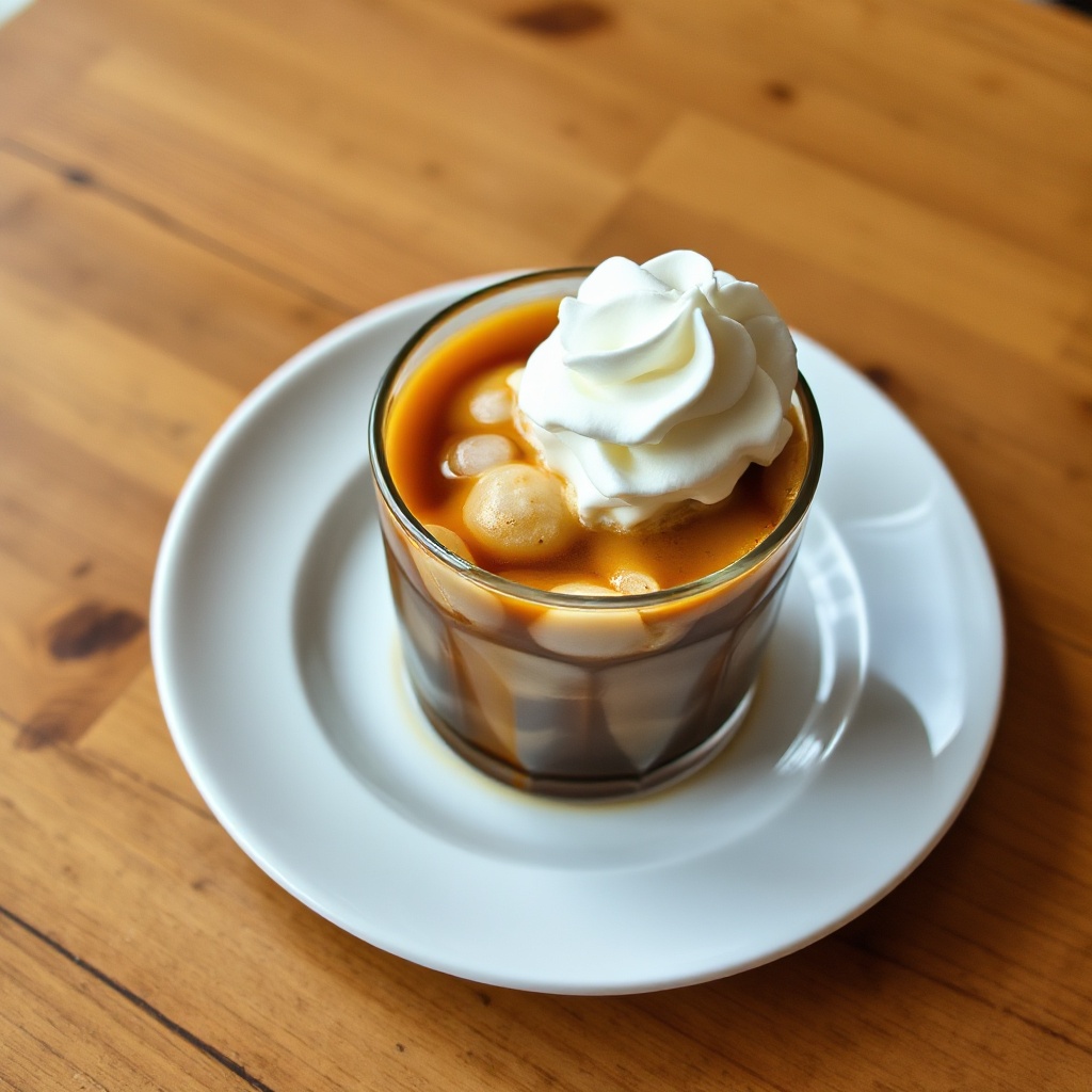 Vanille-Wodka-Eiskaffee-Genuss