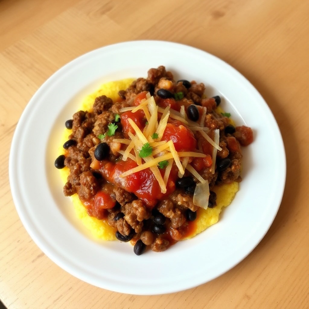 Southwestern Beef and Polenta Bake