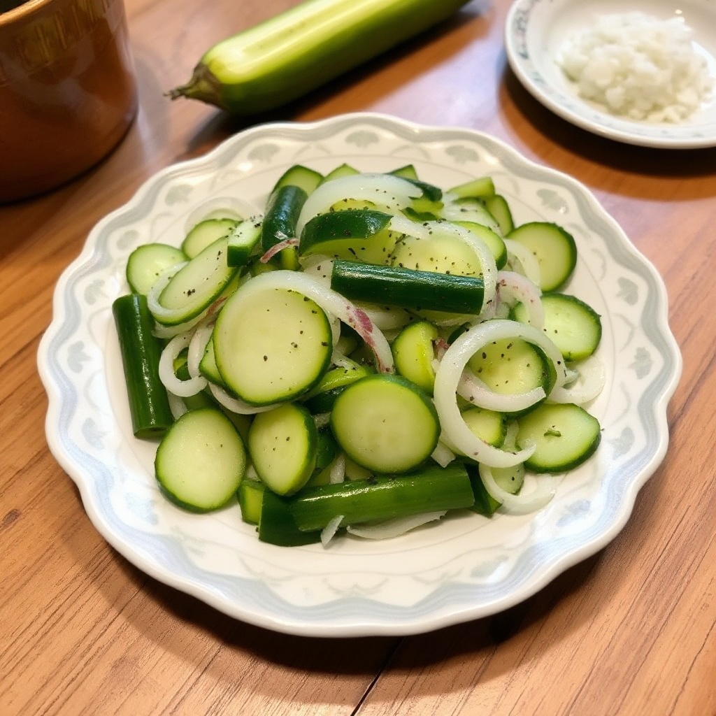 Insalata di Cetrioli e Cipolle in Salamoia Rinfrescante