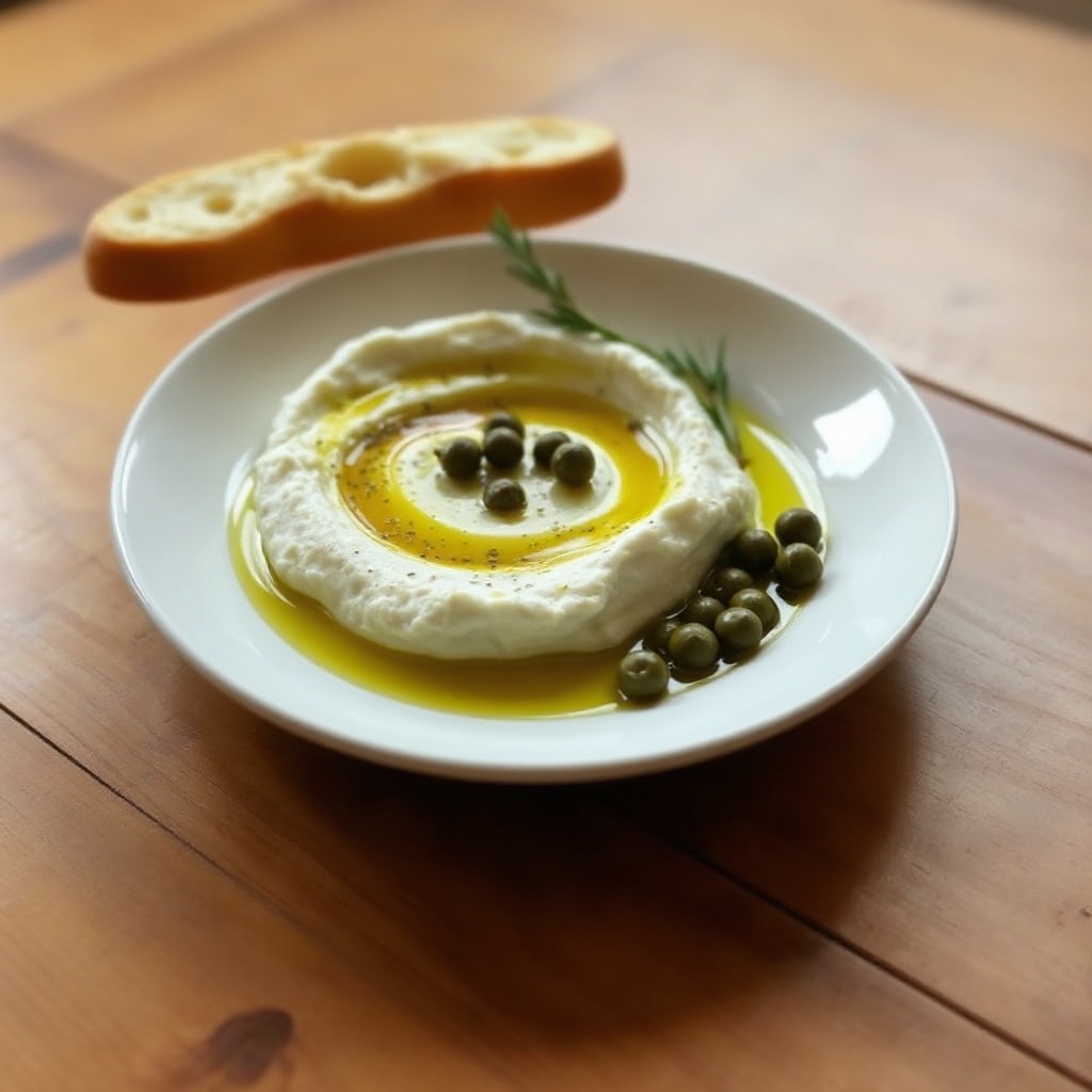 Roasted Garlic and Herb Oil Dip with Capers