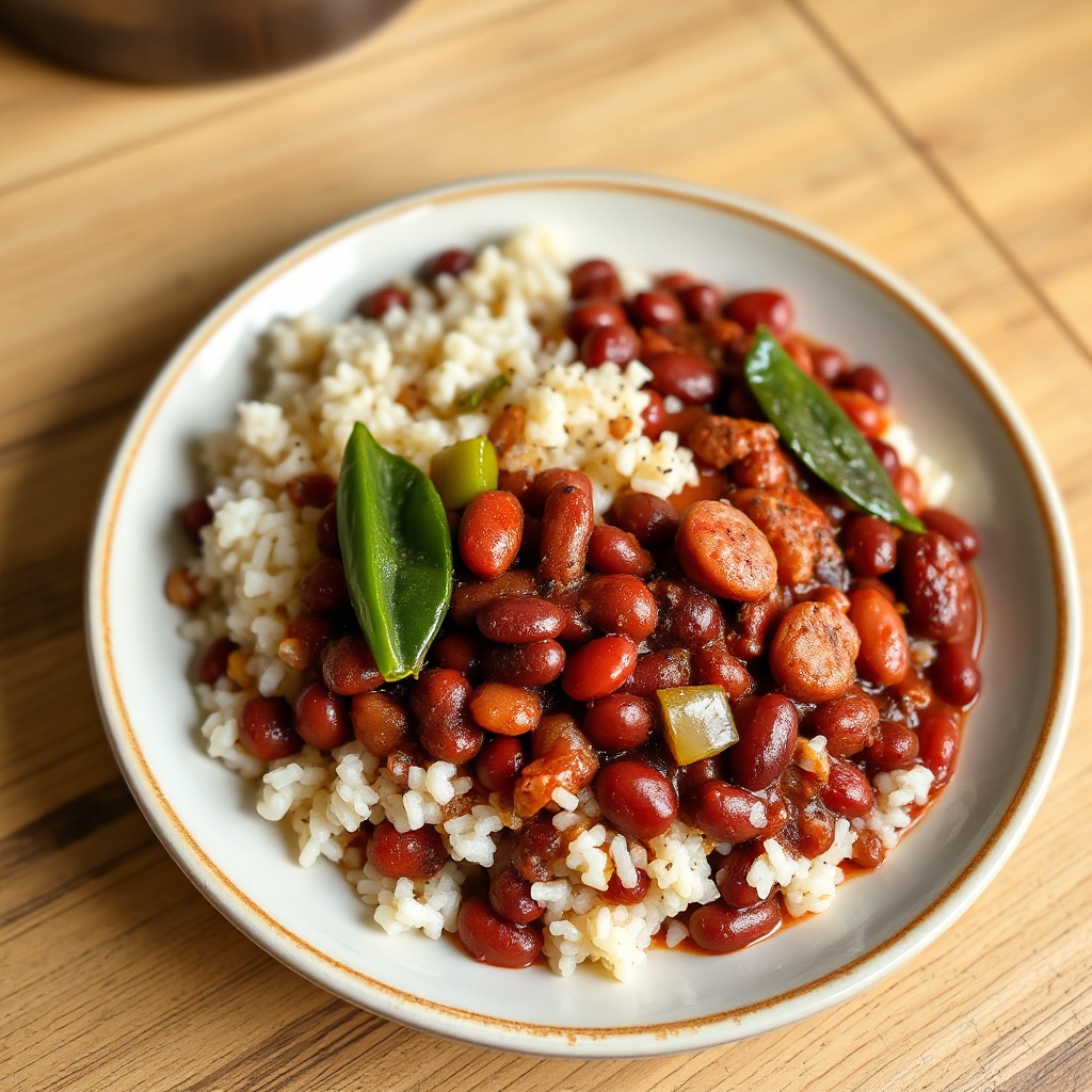 Fagioli Rossi Piccanti e Riso con Salsiccia Affumicata