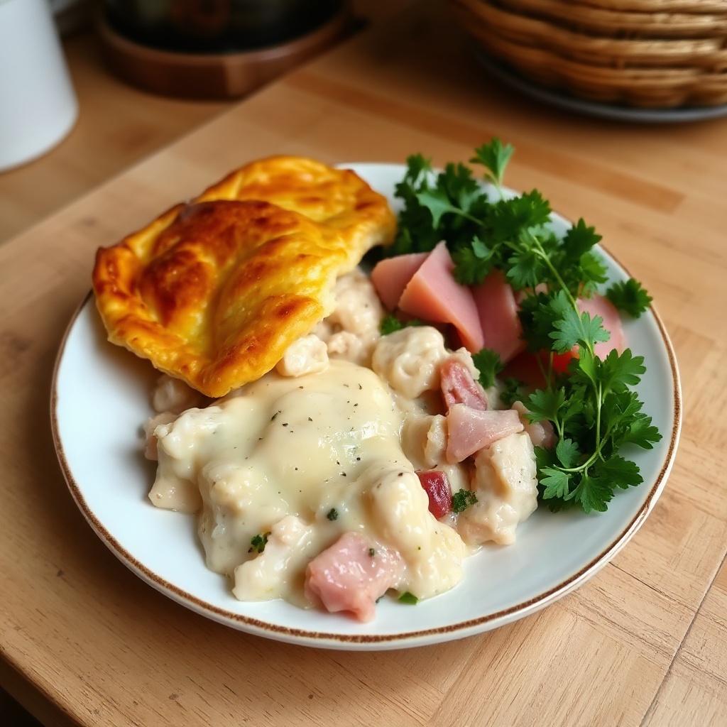 Rustikale Hähnchen- und Schinken-Picknickpastete